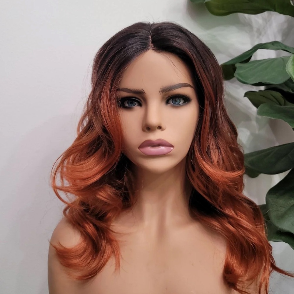 Lace front copper/red ombré wig
